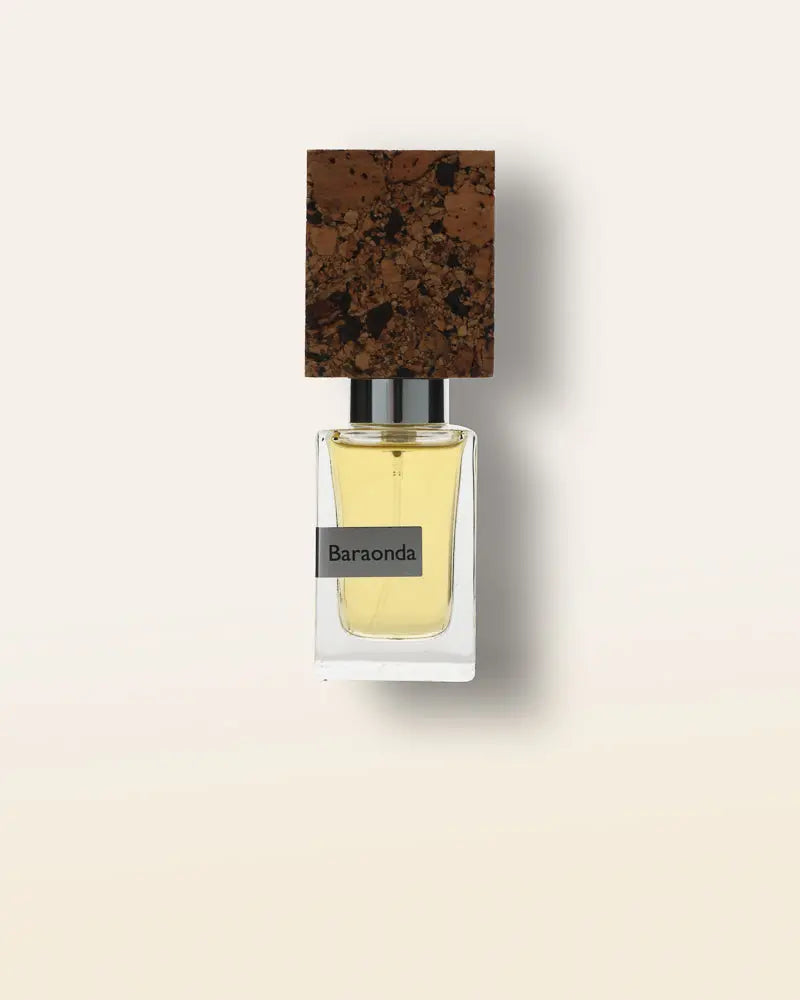 Nasomatto Baraonda is a warm, whiskey-woody extrait loved by niche fragrance collectors.