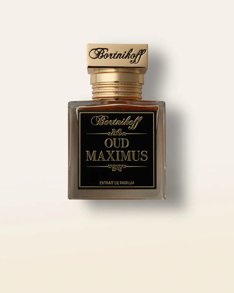 Bortnikoff Oud Maximus is a luxurious natural oud fragrance with deep leather, balsamic woods & rich ambergris.
