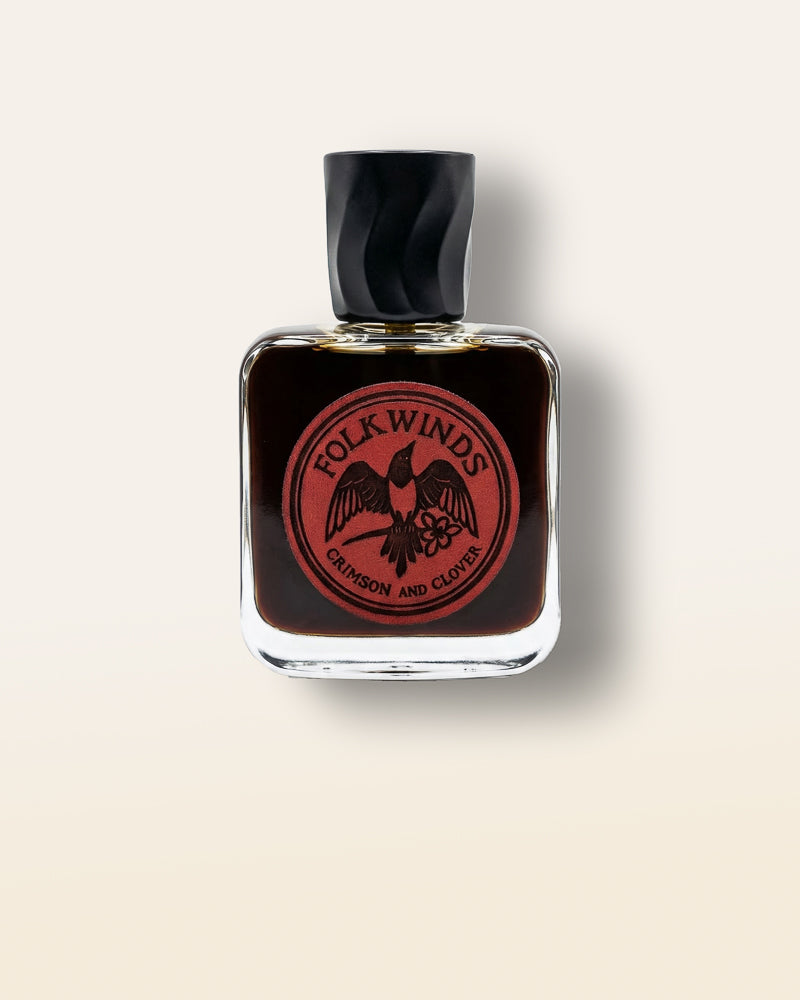 Folkwinds - Crimson and Clover decant | apple cider, cranberry, green tobacco, Vietnamese oud, amber niche perfume