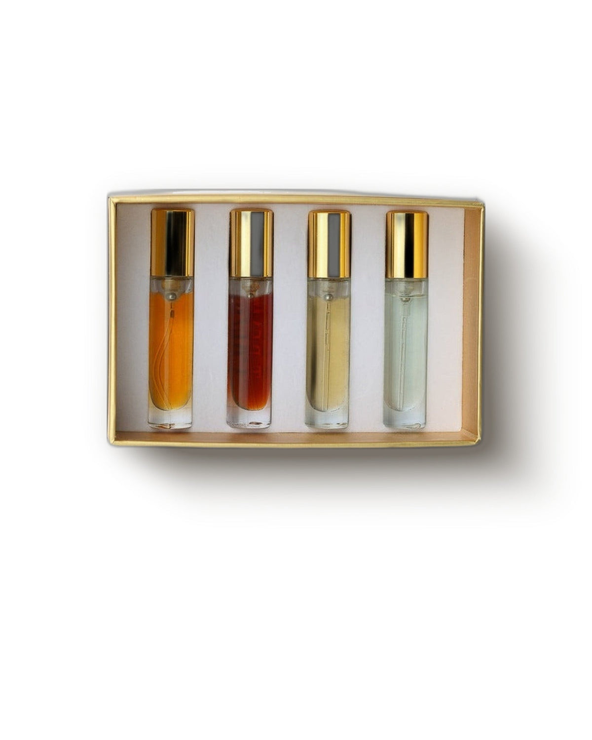 Gouttes Rares Nischenparfüm-Discovery-Set mit vier goldgekappten 5-ml-Sprays von Bernstein bis Klar, kuratiertes Entdeckungsset