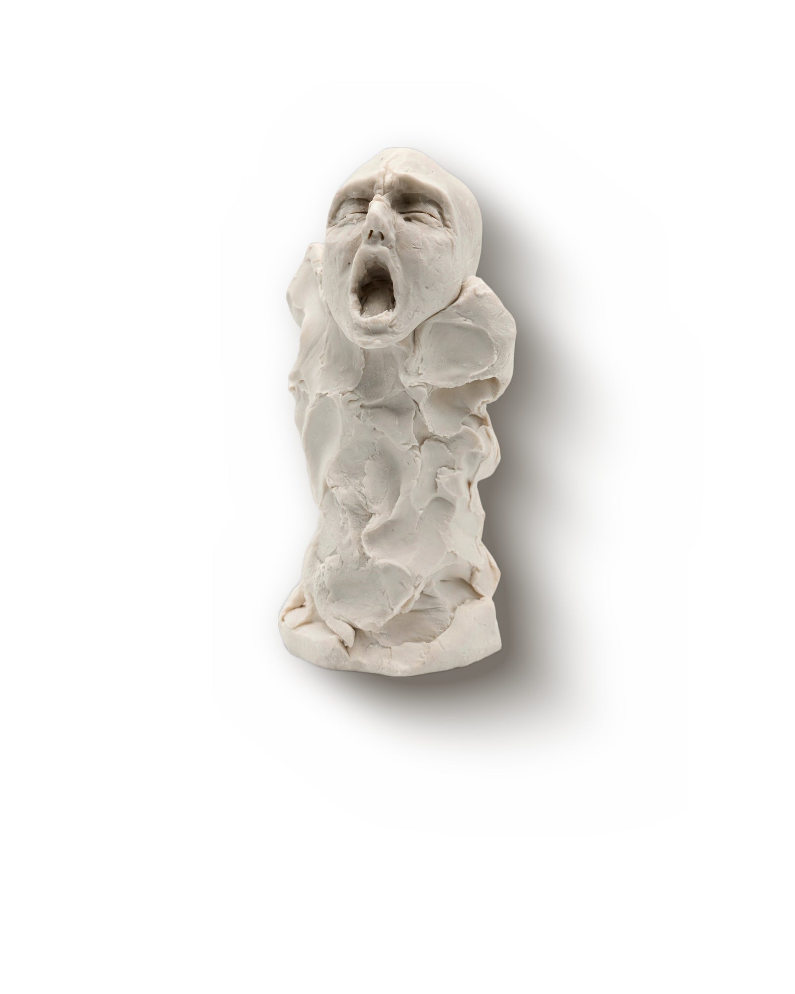 Bidzina Kanchaveli Hate handmade porcelain sculpture flacon, an open-mouthed screaming face, 15ml extrait de parfum decant