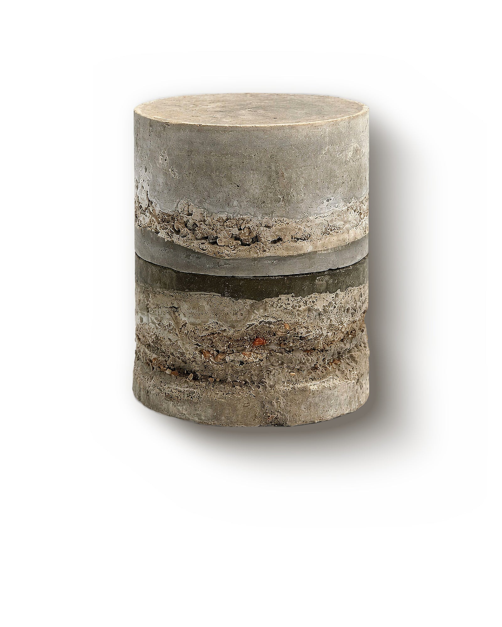 Bidzina Kanchaveli Yellow hand-sculpted cast concrete cylinder flacon, Color Series eau de parfum decant