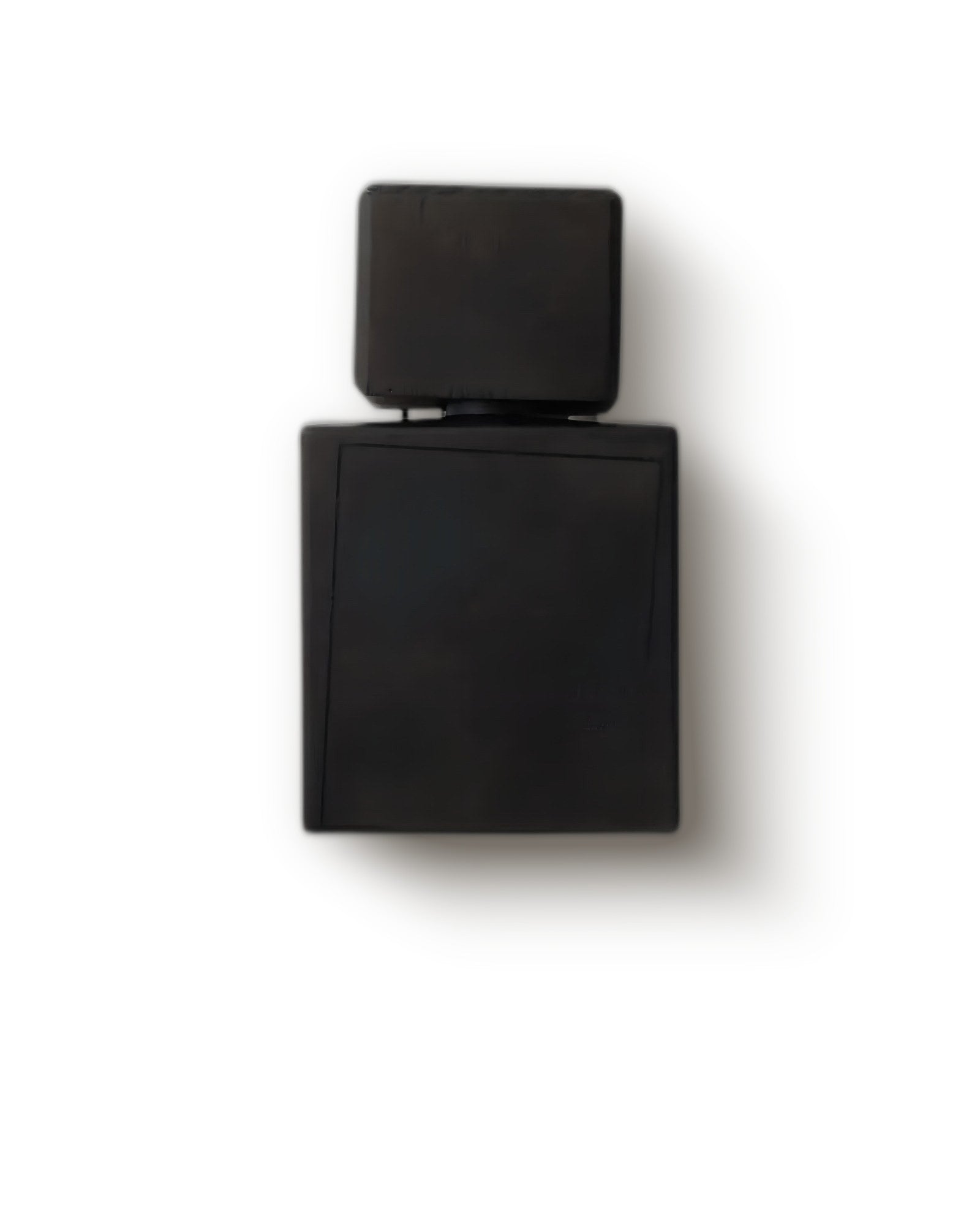 Filippo Sorcinelli LAVS matte black flacon with oversized cap on cream, smoky incense extrait de parfum decant