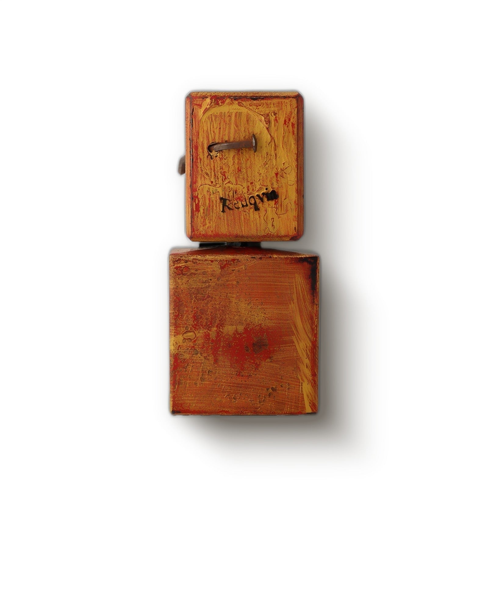 Filippo Sorcinelli Reliqvia hand-painted amber relic flacon on soft cream, incense extrait de parfum decant