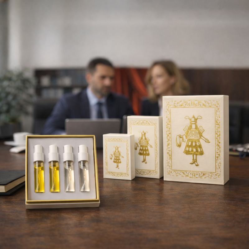 Unisex office-safe niche perfume decants including Louis Vuitton and Creed at Gouttes Rares