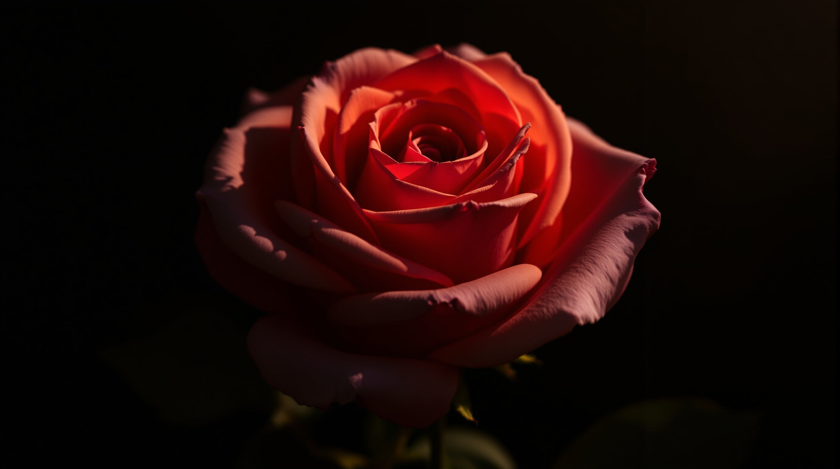A single dramatic Turkish rose on a dark seamless backdrop, evoking Frédéric Malle
