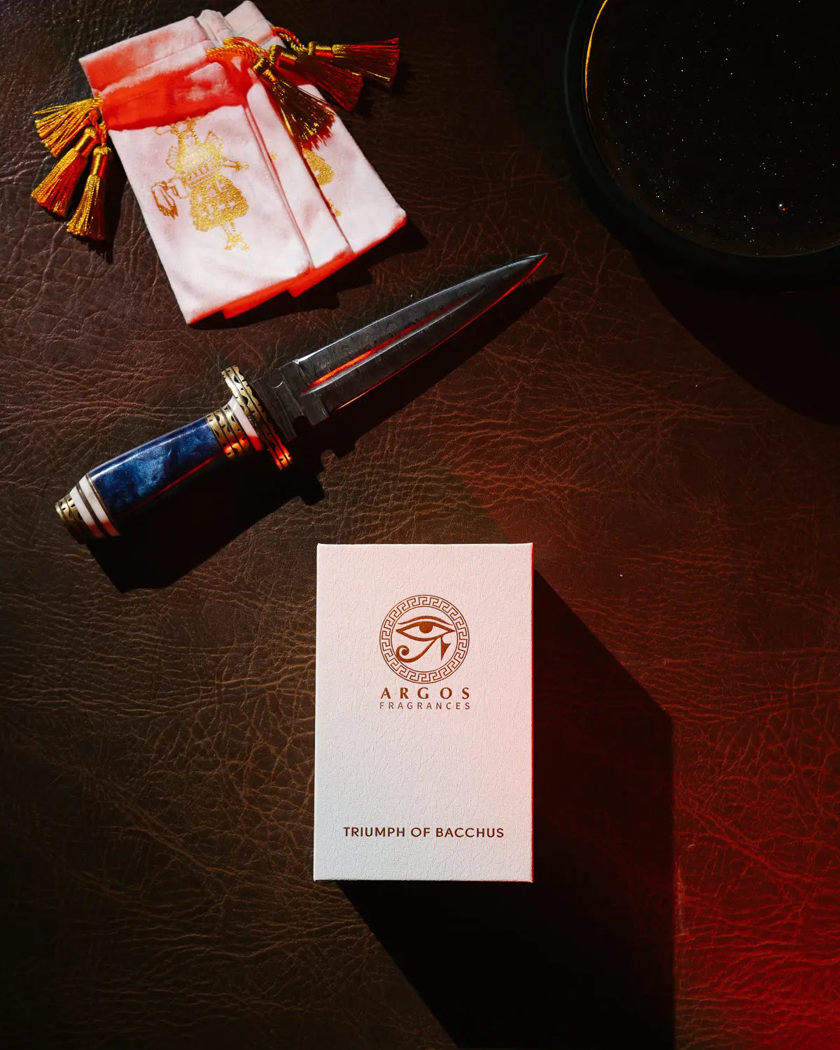 Argos Triumph of Bacchus decant with  official notes: white peach, rum, saffron, jasmine, tobacco, vanilla, amber – unisex niche fragrance