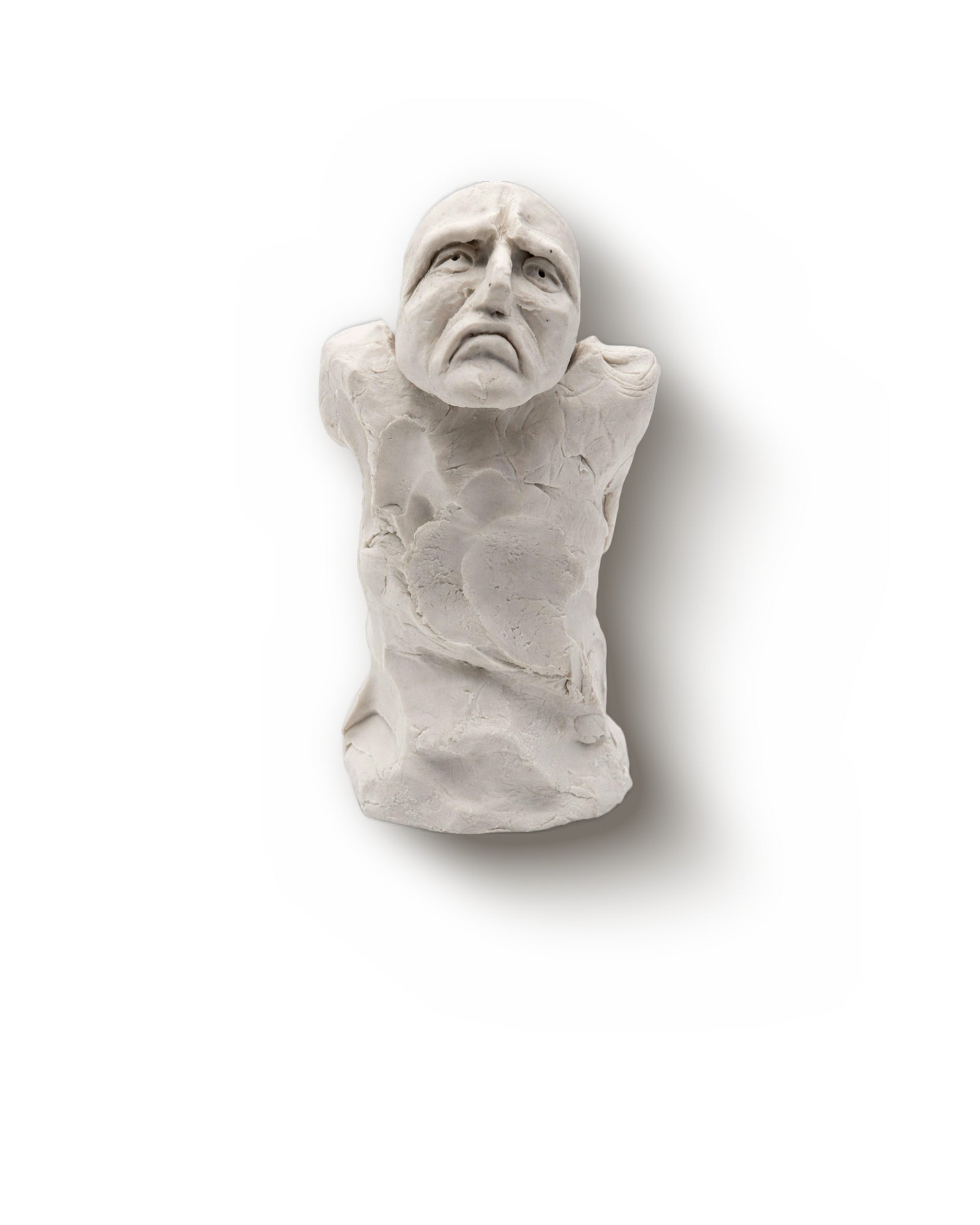 Bidzina Kanchaveli Envy handmade porcelain sculpture flacon, a scowling upturned face, 15ml extrait de parfum decant