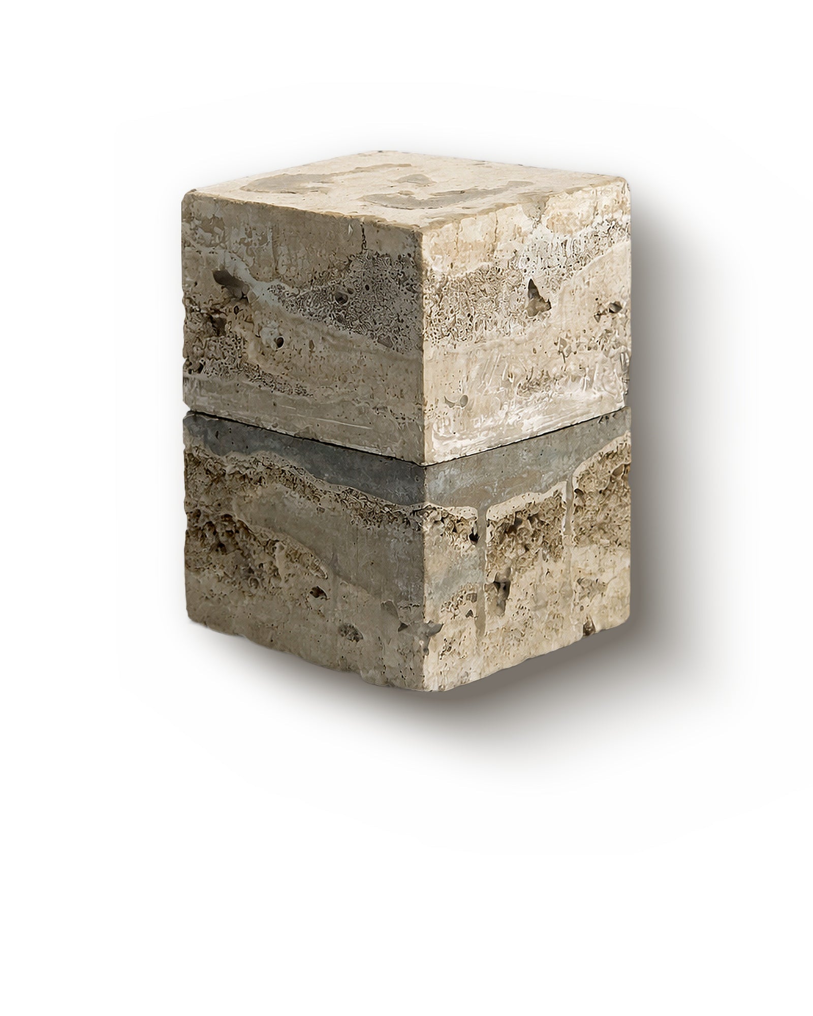 Bidzina Kanchaveli White hand-sculpted cast concrete cube flacon, Color Series eau de parfum decant