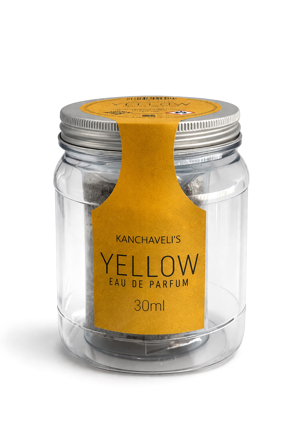 Bidzina Kanchaveli Yellow eau de parfum sealed inside its labelled glass presentation jar, 30ml